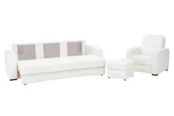 Impresti Komplet wypoczynkowy skórzany YUKA nóżki wenge