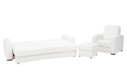 Impresti Komplet wypoczynkowy skórzany YUKA nóżki wenge