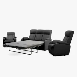 Komplety Wypoczynkowe| Komplet wypoczynkowy z funkcją relaks antracyt ROSSO