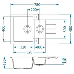 Zlewozmywaki|Alveus Komplet zlewozmywak granitowy czarny CANTO 70 z baterią i matą ociekową