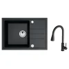 Zlewozmywaki|Alveus Komplet zlewozmywak granitowy czarny ORLANDO 40 z baterią