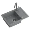 Zlewozmywaki| Komplet zlewozmywak QUADRON szary SMART 1K/Z/K/O 62X44 z szarą baterią