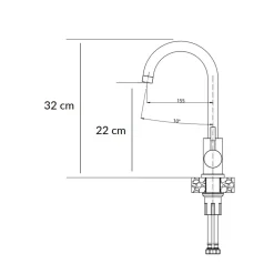 Zlewozmywaki| Komplet zlewozmywak QUADRON szary SMART 1K/Z/K/O 62X44 z szarą baterią