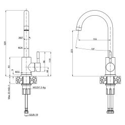 Zlewozmywaki|inny Komplet zlewozmywak QUADRON czarny AVENIR SMART 40X45 cm z baterią