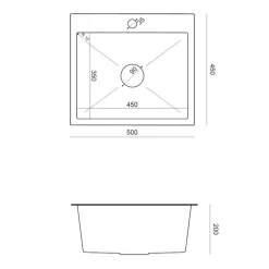 Zlewozmywaki|inny Komplet zlewozmywak QUADRON inox AVENIR BOX 50X45 cm z baterią