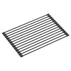 Zlewozmywaki| Komplet zlewozmywak QUADRON czarny SMART 62x44 cm z baterią, dozownikiem, matą i syfonem