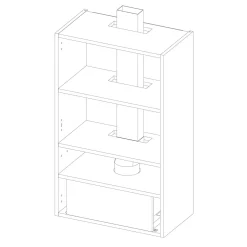 Qubik Korpus 60x98,5 biały z czarnym okapem OKPZH19EF