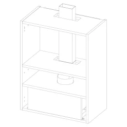 Qubik Korpus 60x77 cm biały z czarnym okapem OKPZH19EF