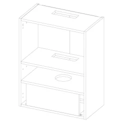 Qubik Korpus 60x77 dębowy z czarnym okapem OKPZH19EF