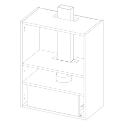 Qubik Korpus 60x77 dębowy z czarnym okapem OKPZH18EF