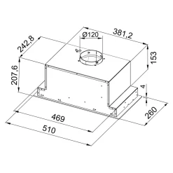 Qubik Korpus 60x98,5 grafit z okapem czarnym OKPZH18EF