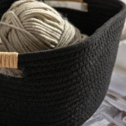 Pudełka I Pojemniki Do Przechowywania|Koszyki Dekoracyjne| Kosz do przechowywania czarny 32x28x15 cm