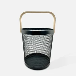 inny Kosz do przechowywania z uchwytem okrągły czarny 22x26 cm