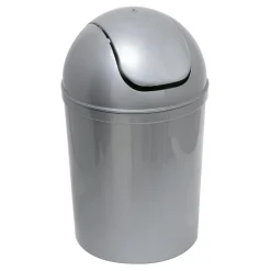 Kosze Na Śmieci| Kosz na śmieci z obrotową klapą srebrny 5 l