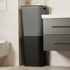 Kosze Na Pranie|Kosze Na Pranie|ROTHO Kosz na pranie szarobrązowy BRISEN 50 l