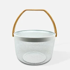 inny Koszyk metalowy do przechowywania biały 25x17 cm