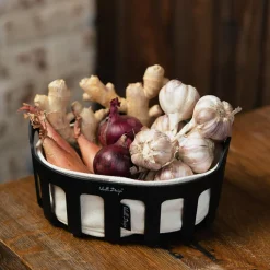 Zastawa Śniadaniowa|Vialli Design Koszyk na pieczywo czarny LIVIO