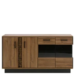 Witryny|Furni Home Kredens DORIAN DN4 4D z oświetleniem