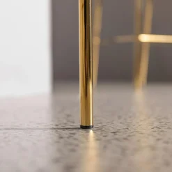 Krzesło barowe na złotych nogach zielone LIANA