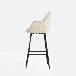 Hokery|inny Krzesło barowe tapicerowane białe FILIE