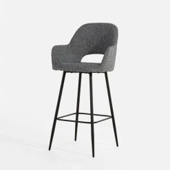 Hokery|inny Krzesło barowe tapicerowane szare FILIE