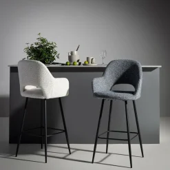 Hokery|inny Krzesło barowe tapicerowane szare FILIE