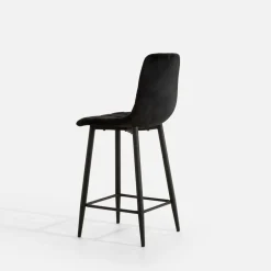 Hokery|inny Krzesło barowe welurowe czarne ABADA