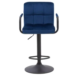 Krzesło barowe welurowe granatowe UCEDO