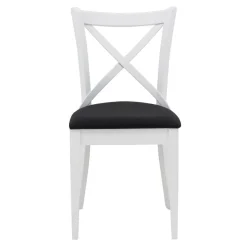Krzesła|Fameg Krzesło białe drewniane czarne siedzisko FRESCO