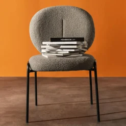 Krzesła|inny Krzesło boucle szare MALBA