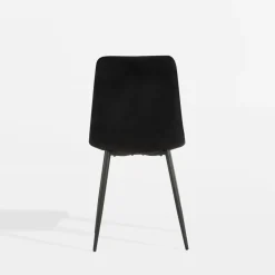 Krzesła| Krzesło do jadalni welurowe ABIA czarne