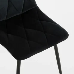 Krzesła| Krzesło do jadalni welurowe ABIA czarne