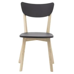 Krzesło drewniane z czarnym siedziskiem REMI