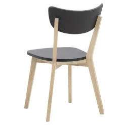 Krzesło drewniane z czarnym siedziskiem REMI