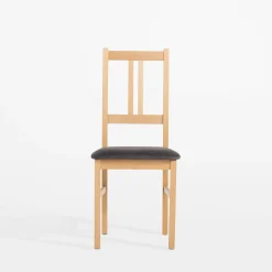 Krzesło drewniane z szarym siedziskiem ONTIKA II