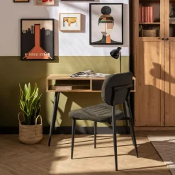 Krzesła|inny Krzesło tapicerowane ciemnoszare FINESSET