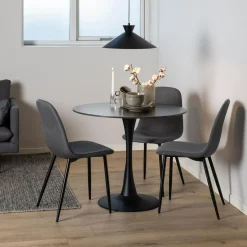 Krzesła| Krzesło tapicerowane ciemnoszare NINA