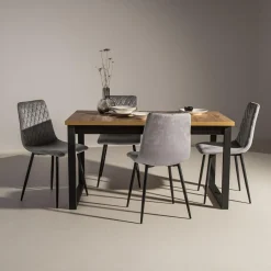 Krzesło tapicerowane pikowane ALLINA szare