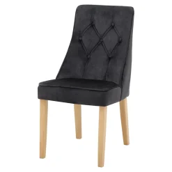 Krzesła| Krzesło tapicerowane z pikowaniem ciemnoszare SOFTI