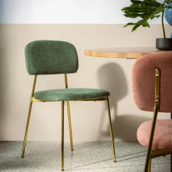 Krzesła|inny Krzesło tapicerowane zielone ERMENIO