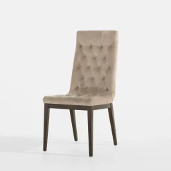 Krzesła|Modum Krzesło welurowe beżowe CAPITONE VOLARE