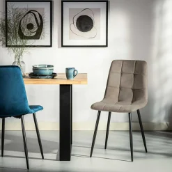 inny Krzesło welurowe ciemnobeżowe JYRANDO