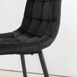 Krzesła| Krzesło welurowe czarne ABADA