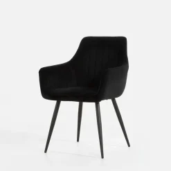 Krzesło welurowe czarne ADUNO II