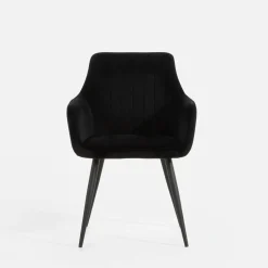 Krzesło welurowe czarne ADUNO II