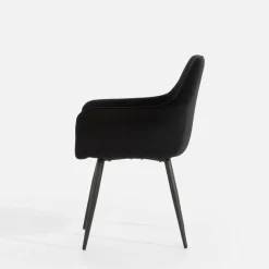 Krzesło welurowe czarne ADUNO II