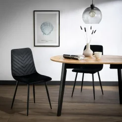 Krzesło welurowe czarne ANUTO