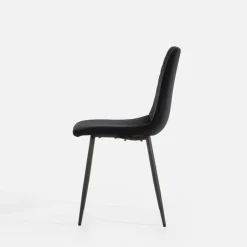 Krzesło welurowe czarne ANUTO