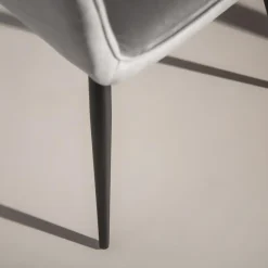 Krzesło welurowe jasnoszare ACURO II