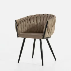 Krzesła| Krzesło welurowe LIANA szarobeżowe